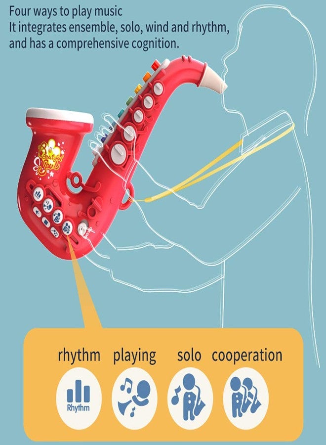 Smaroll Kids Saxophone Toy with Light and Sound,Multifunctional Early Educational Toys Musical Instrument Toy for Toddler Girls Boys Beginners Music Simulation Mini Saxophone, for Kids - Image 4